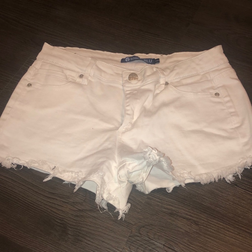 White jean shorts